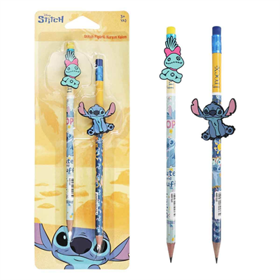 Dısney Stitch Figürlü Kurşun Kalem Seti