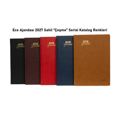 Ece Ajandası Çeşme 2027 Lacivert - Haftalık 110 Gr. İthal Ivory Kağıt Sert Kapak 19,5X28