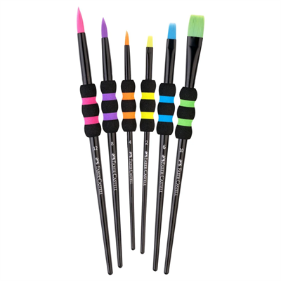 Faber-Castell Soft-Touch Yuvarlak ve Düz Fırçalar 6lı Set