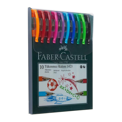 Faber Castell Tükenmez Kalem 1425 Karışık Renk 10lu
