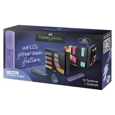 Faber Castell Textliner 46 Fosforlu Kalem 16 Renk Masa Seti