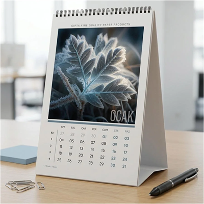 Gıpta Flower Bristol Taşıyıcılı Üçgen 2027 Masa Takvimi 13 cm x 19,5 cm