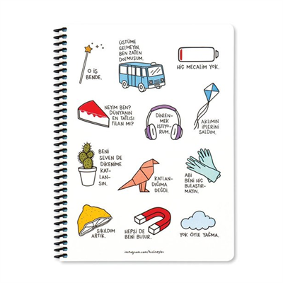 Keskin Color Hisli Şeyler A4 Spiralli Çizgili 80yp.Defter - Hepsi De Beni Bulur