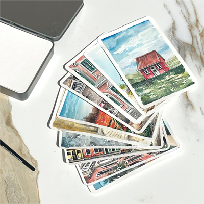 Hahnemühle Postcards in Metal Box 230 gsm - Rough - Kutu (10,5x14,8 cm, 30 yaprak içerir, HM-10-650-000)