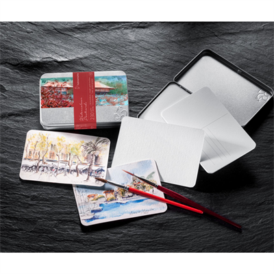Hahnemühle Postcards in Metal Box 230 gsm - Rough - Kutu (10,5x14,8 cm, 30 yaprak içerir, HM-10-650-000)