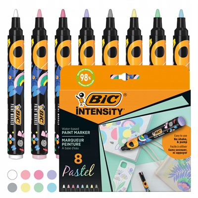 Bic İntensity Paint Marker Kalem 8 Renk Pastel Tonlar