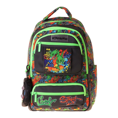 Kaukko Kids Erkek Çocuk Street Dinazor Baskılı (Street) Altı Bölmeli Ilkokul Sırt Çantası - L5414