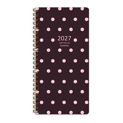 Keskin Color Keskin 2027-8*16 Haftalık Spiralli Cep Ajandası - Puantiye