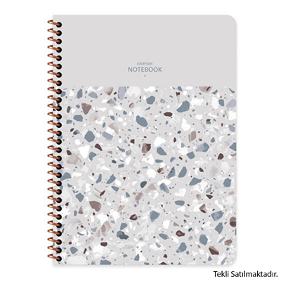 Keskin A4 80 Yp.Kar. PP Kp.Spiralli Terazzo Defter 320922-99
