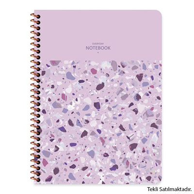 Keskin A4 80 Yp.Kar. PP Kp.Spiralli Terazzo Defter 320922-99