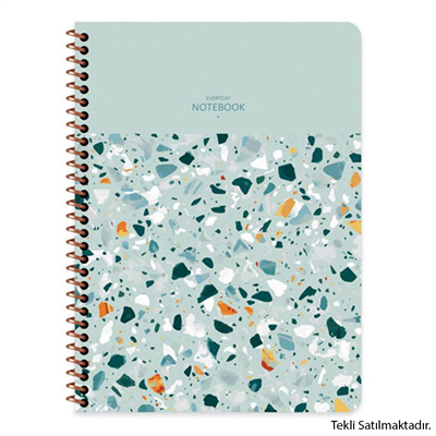 Keskin A4 80 Yp.Kar. PP Kp.Spiralli Terazzo Defter 320922-99