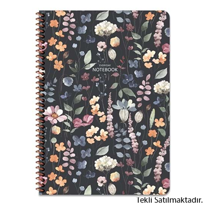 Keskın Color Defter 80Yp Kareli Spiralli Çiçek