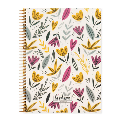 Keskın Color Defter A4 80Yp Kareli Spiralli La Plume Flowers
