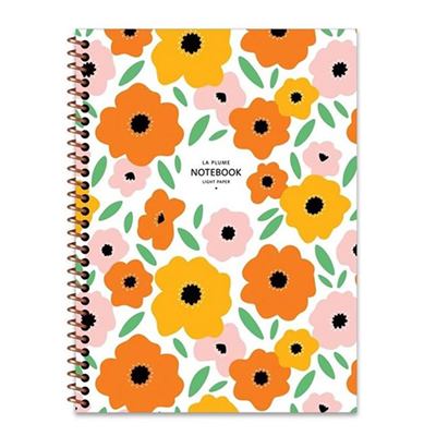 Keskın Color Defter A4 80Yp Kareli Spiralli La Plume Flowers