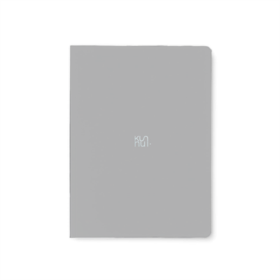 Kunnui Thin Flexible Journal Notebooks 12x16 cm 64 Pages Noktalı 140 Gr Grey