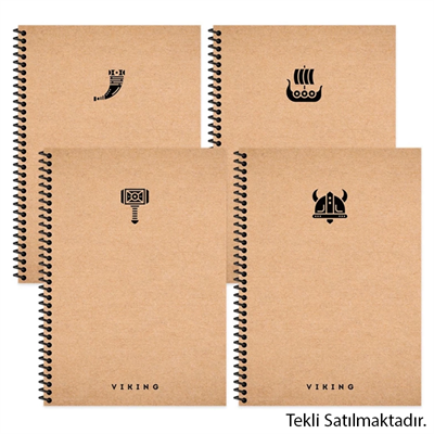 Keskin Color Viking Sert Kapak Spiralli Defter 17x24 cm 100 yp Kareli