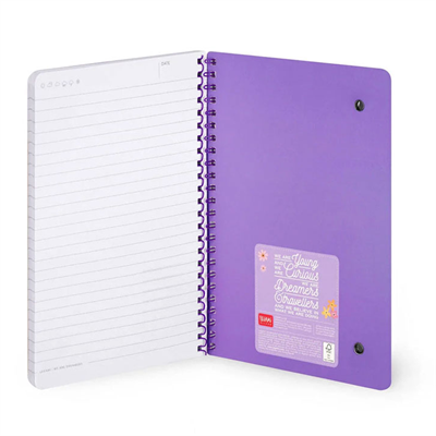 Legami Large Spiralli Çizgili Defter Çiçek