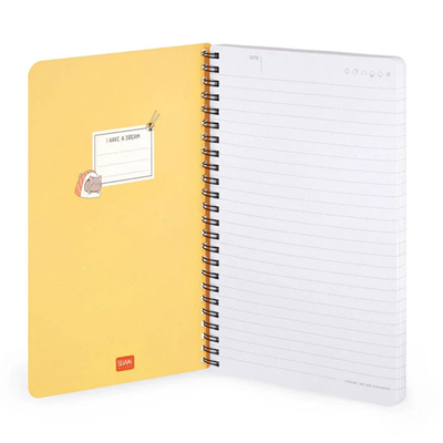 Legami Large Spiralli Çizgili Defter Sushi Kedi