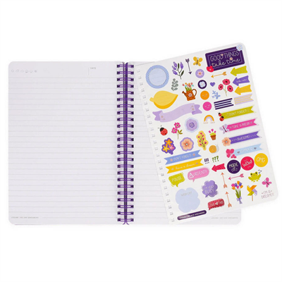 Legami Large Spiralli Çizgili Defter Çiçek