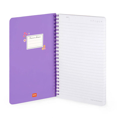 Legami Large Spiralli Çizgili Defter Çiçek