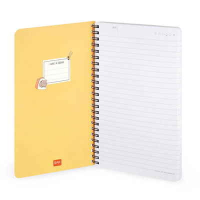 Legami Maxi Spiralli Çizgili Defter Sushi Kedi