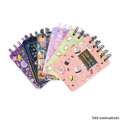 Legami Çizgili Spiralli Ciltli Defter Mini Çiçek 100x70 mm