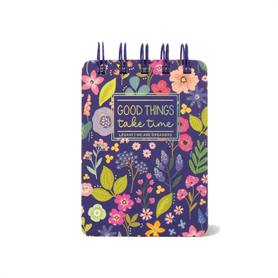 Legami Çizgili Spiralli Ciltli Defter Mini Çiçek 100x70 mm