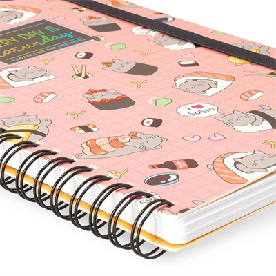 Legami Maxi Spiralli Çizgili Defter Sushi Kedi