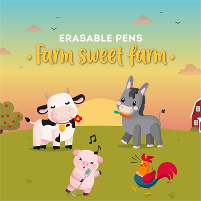 Legami Silinebilir Gel Kalem Farm Sweet Farm 4Lü Set