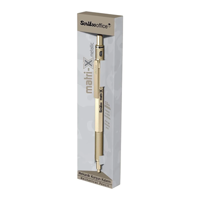 Scrikss Matri-X Mekanik Kurşun Kalem 0.5 mm Metalik Altın