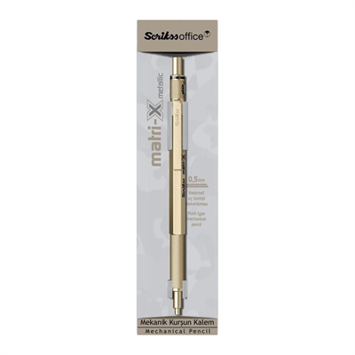 Scrikss Matri-X Mekanik Kurşun Kalem 0.5 mm Metalik Altın