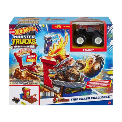Mattel Hot Wheels Monster Trucks Lightning Play Set With Fire Extinguisher HPN73