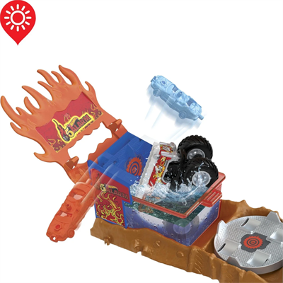 Mattel Hot Wheels Monster Trucks Lightning Play Set With Fire Extinguisher HPN73