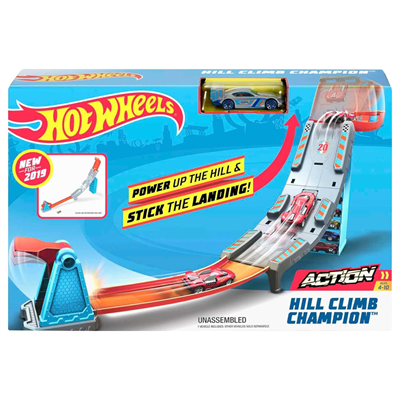 Hot Wheels Şampiyonluk Parkuru Yarış Seti, Hill Climb Champion Pist Seti, Fırlatıcılı GBF83-GBF81