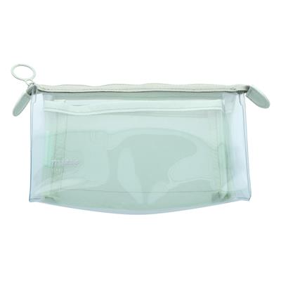 Mitte Çift Bölmeli Şeffaf Pouch Kalemlik Yeşil 