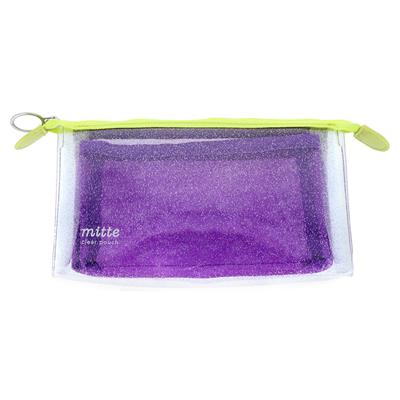 Mitte Şeffaf Kalemlik Bölmeli Mor & Açık Yeşil 