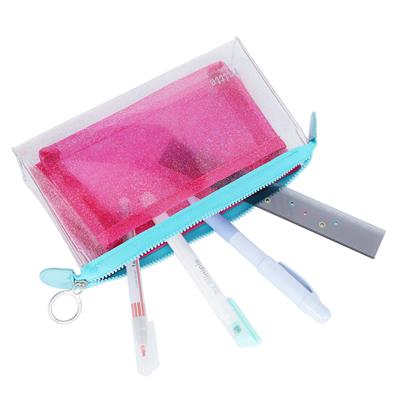 Mitte Şeffaf Kalemlik Bölmeli Pembe & Mavi