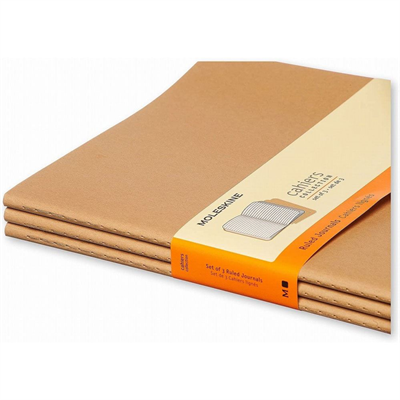 Moleskıne Cahıer X-Large Ruled Notebook Kraft (Çizgili 3Lü Paket Bej)