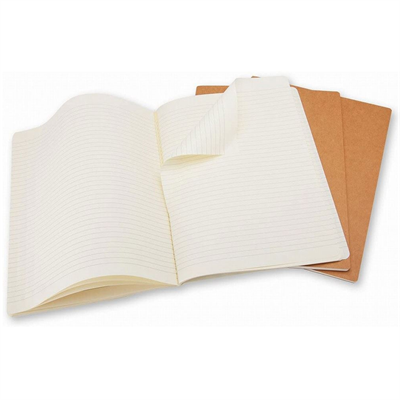 Moleskıne Cahıer X-Large Ruled Notebook Kraft (Çizgili 3Lü Paket Bej)