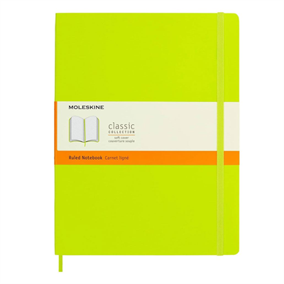 Moleskine Ekstra Büyük Çizgili Kapaklı Defter Limon Yeşili 19x25