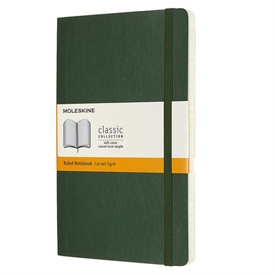 Moleskine Klasik Çizgili Not Defteri (Softcover Elastik Kilit Bantlı, büyük boy A5 13 x 21, 192 Sayf