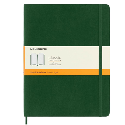 Moleskine Klasik Defter, Yumuşak Kapak, XL (19x25 ) Çizgili/Astarlı, Mersin Yeşili, 192 Sayfa