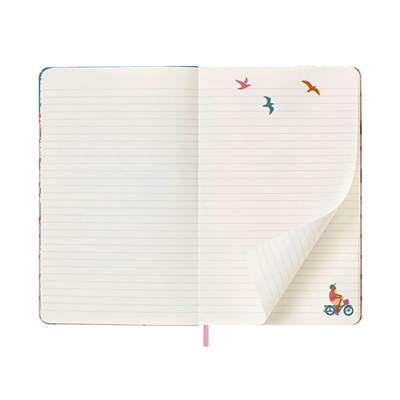 Moleskine Not Defteri Sakura Not Defteri 13 x 21 cm, Koyu Pembe Bisiklet Motifi