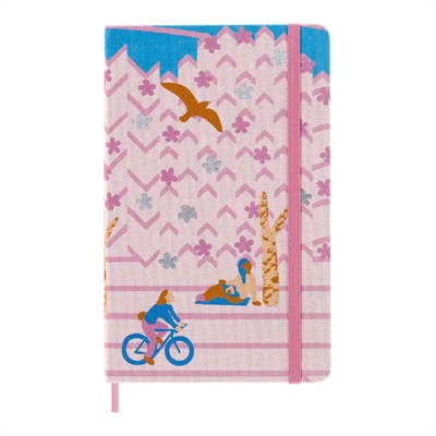 Moleskine Not Defteri Sakura Not Defteri 13 x 21 cm, Koyu Pembe Bisiklet Motifi