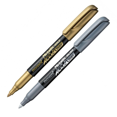 Monami Acculiner Markör Gümüş+Altın Set 2 Li
