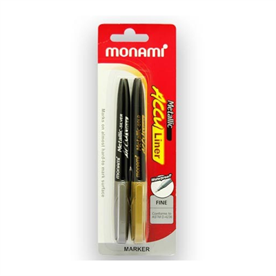 Monami Acculiner Markör Gümüş+Altın Set 2 Li