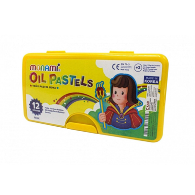 MONAMİMONAMİ PASTEL BOYA 12 RENK PLASTİK KUTULU8801067660044