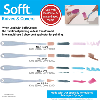 Panpastel Colorfin Plastik Sofft Bıçak W/8, # 1 Yuvarlak, # Oval 2 Düz, # 3 Ve # 4-Punkt
