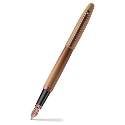 Sheaffer VFM 9428 Coffee Edition Mat Kahverengi Dolma Kalem, Regal Kahverengi PVD Süslemeli - M