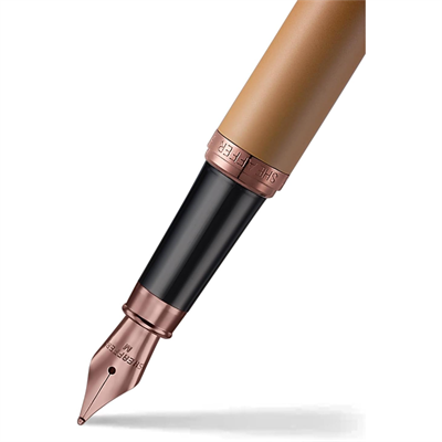 Sheaffer VFM 9428 Coffee Edition Mat Kahverengi Dolma Kalem, Regal Kahverengi PVD Süslemeli - M